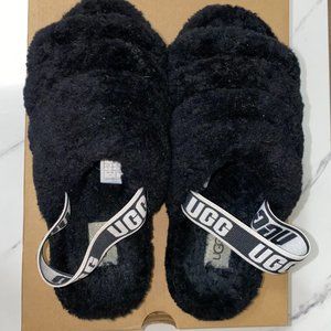 Women's Black Fur Yeah Slippers